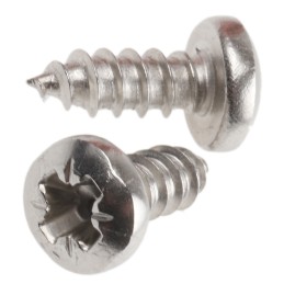 1 Box of 100 - RS PRO Plain Stainless Steel Pan Head Self Tapping Screw, N°6 x 3/8in Long 9.5mm Long
