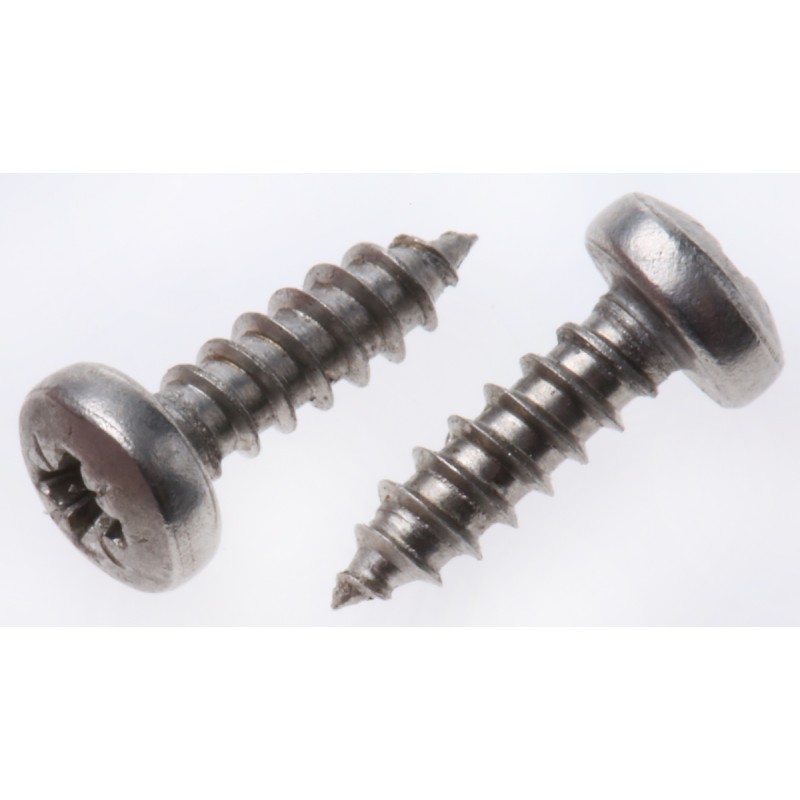 1 Box of 100 - RS PRO Plain Stainless Steel Pan Head Self Tapping Screw, N°4 x 3/8in Long 9.5mm Long