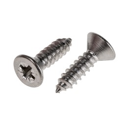 1 Box of 100 - RS PRO Plain Stainless Steel Countersunk Head Self Tapping Screw, N°8 x 1/2in Long 13mm Long