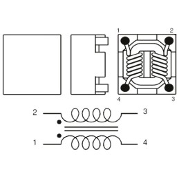 1 pcs - Wurth, WE-SL5 HC, 744273 SMD Common Mode Line Filter with a Ferrite Core, 11 μH ±25% Sectional Winding 2.5A Idc