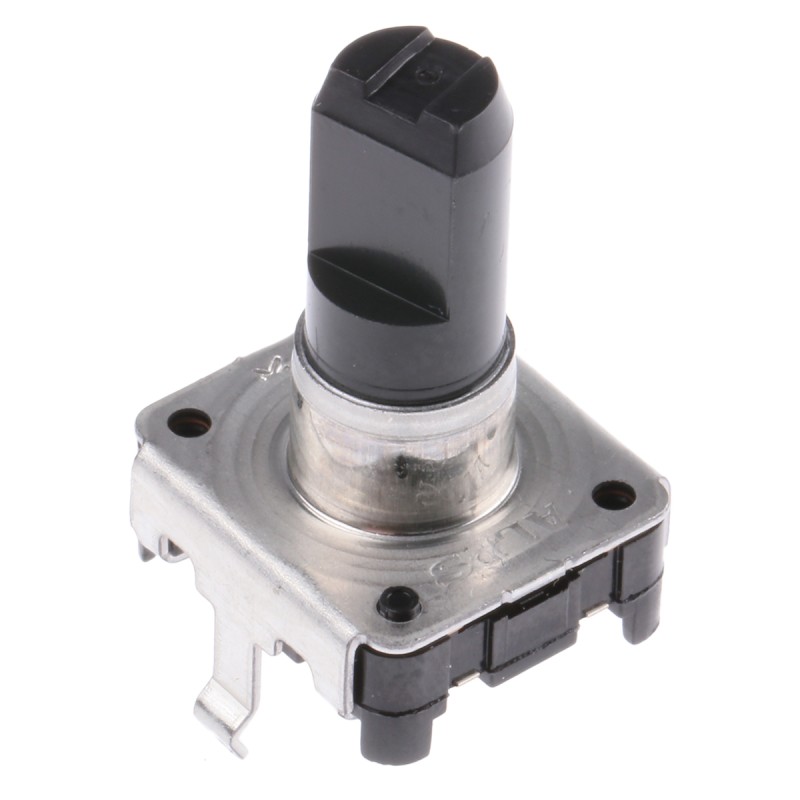 1 pcs - Alps Alpine 24 Pulse Incremental Mechanical Rotary Encoder with a 6 mm Flat Shaft (Not Indexed), Through Hole