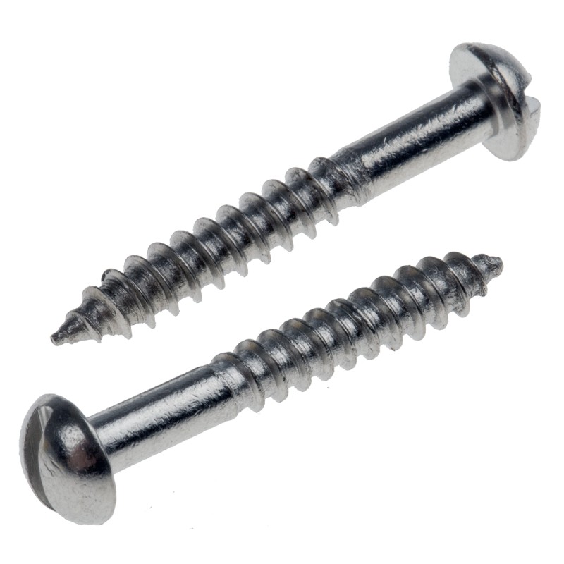 1 Box of 100 - RS PRO Slot Round Stainless Steel Wood Screw, A2 304, 3.5mm Thread, 20mm Length