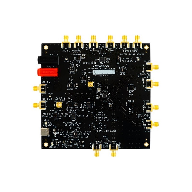 1 pcs - Renesas Electronics RC32504A-EVKGNA0, FemtoClock 2 Evaluation Kit Clock Generator Evaluation Board for RC32504A for