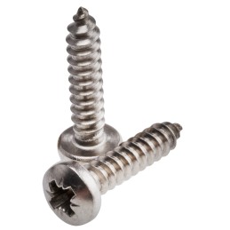 1 Box of 100 - RS PRO Plain Stainless Steel Pan Head Self Tapping Screw, N°8 x 3/4in Long 19mm Long