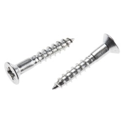 1 Box of 100 - RS PRO Pozidriv Countersunk Stainless Steel Wood Screw, A2 304, 4mm Thread, 25mm Length