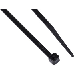 1 Bag of 100 - RS PRO Cable Tie, Heat Stabilised, 180mm x 3.6 mm, Black Nylon, Pk-100