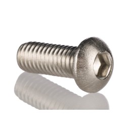 1 Box of 100 - RS PRO M4 x 10mm Hex Socket Button Screw Plain Stainless Steel