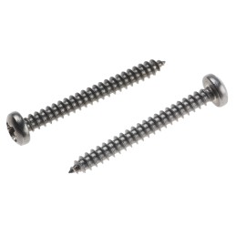 1 Box of 100 - RS PRO Plain Stainless Steel Pan Head Self Tapping Screw, N°6 x 1.1/4in Long 32mm Long