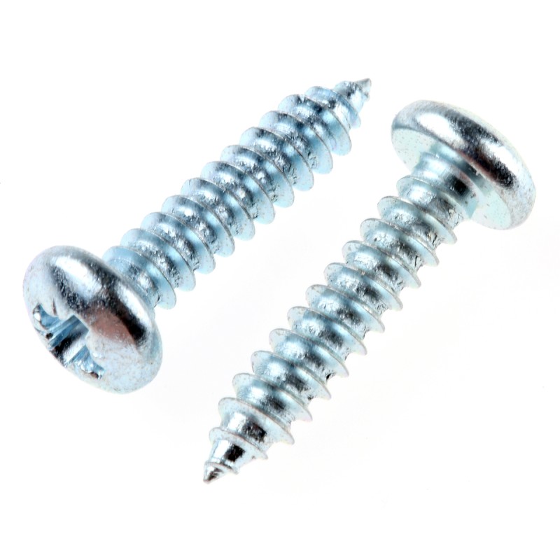 1 Box of 100 - RS PRO Bright Zinc Plated Steel Pan Head Self Tapping Screw, N°8 x 3/4in Long 19mm Long