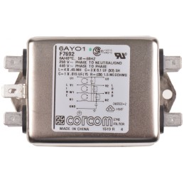 5 pcs - TE Connectivity, Corcom AYO 6A 250 V ac 50Hz, Flange Mount RFI Filter, Spade 3 Phase