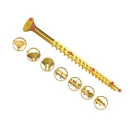 1 Box of 100 - UNIFIX VORTEX Pozidriv Countersunk Steel Wood Screw Yellow Passivated, Zinc Plated, 5mm Thread, 90mm Length