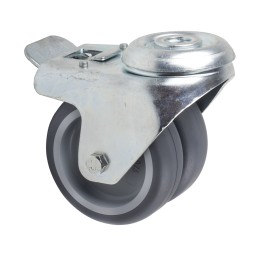 1 pcs - Tente Braked Swivel Castor Wheel, 80kg Capacity, 75mm Wheel