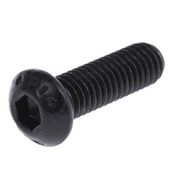 1 Box of 100 - RS PRO Black, Self-Colour Steel Hex Socket Button Screw, ISO 7380, M6 x 20mm