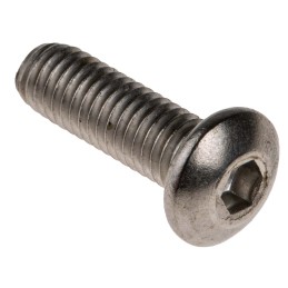 1 Box of 100 - RS PRO M5 x 16mm Hex Socket Button Screw Plain Stainless Steel