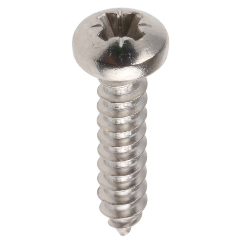 1 Box of 100 - RS PRO Plain Stainless Steel Pan Head Self Tapping Screw, N°4 x 1/2in Long 13mm Long