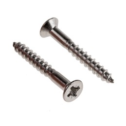 1 Box of 100 - RS PRO Pozidriv Countersunk Stainless Steel Wood Screw, A2 304, 4mm Thread, 30mm Length