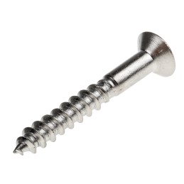 1 Box of 100 - RS PRO Pozidriv Countersunk Stainless Steel Wood Screw, A2 304, 4mm Thread, 30mm Length