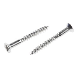1 Box of 100 - RS PRO Pozidriv Countersunk Stainless Steel Wood Screw, A2 304, 3.5mm Thread, 30mm Length