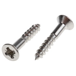 1 Box of 100 - RS PRO Pozidriv Countersunk Stainless Steel Wood Screw, A2 304, 3.5mm Thread, 20mm Length