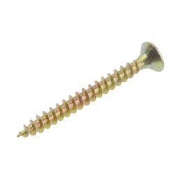1 Box of 100 - RS PRO Pozidriv Countersunk Steel Wood Screw Yellow Passivated, Zinc Plated, 4mm Thread, 40mm Length