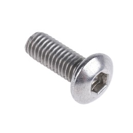 1 Box of 100 - RS PRO M3 x 8mm Hex Socket Button Screw Plain Stainless Steel