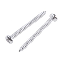 1 Box of 100 - RS PRO Plain Stainless Steel Pan Head Self Tapping Screw, N°6 x 1.1/2in Long 38mm Long