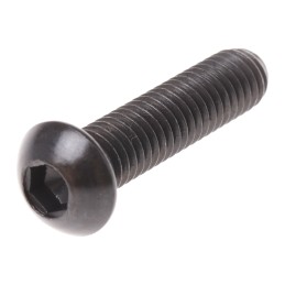 1 Box of 100 - RS PRO Black, Self-Colour Steel Hex Socket Button Screw, ISO 7380, M6 x 25mm