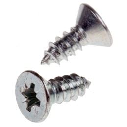1 Box of 100 - RS PRO Bright Zinc Plated, Clear Passivated Steel Countersunk Head Self Tapping Screw, N°10 x 1/2in Long 13mm Lon
