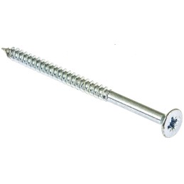 1 Box of 100 - RS PRO Pozidriv Countersunk Steel Wood Screw Bright Zinc Plated, Clear Passivated, No. 10 Thread, 3in Length