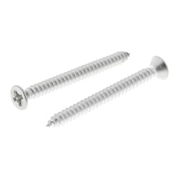 1 Box of 100 - RS PRO Plain Stainless Steel Countersunk Head Self Tapping Screw, N°8 x 1.3/4in Long 45mm Long