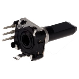 1 pcs - Alps Alpine 24 Pulse Incremental Mechanical Rotary Encoder with a 6 mm Flat Shaft (Not Indexed), Through Hole