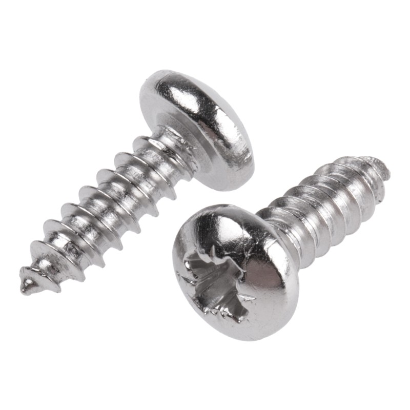 1 Box of 100 - RS PRO Plain Stainless Steel Pan Head Self Tapping Screw, N°8 x 1/2in Long 13mm Long