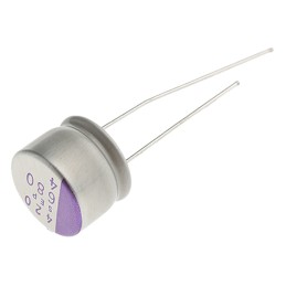 5 pcs - Panasonic 680μF Through Hole Polymer Capacitor, 4V dc