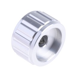 1 pcs - RS PRO 25mm Silver Potentiometer Knob for 6.4mm Shaft Splined