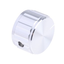 1 pcs - RS PRO 25mm Silver Potentiometer Knob for 6.4mm Shaft Splined