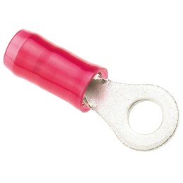 25 pcs - TE Connectivity, PIDG Insulated Ring Terminal, M3.5 Stud Size, 0.26mm² to 1.65mm² Wire Size, Red