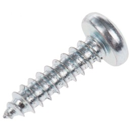 1 Box of 100 - RS PRO Bright Zinc Plated Steel Pan Head Self Tapping Screw, N°10 x 3/4in Long 19mm Long