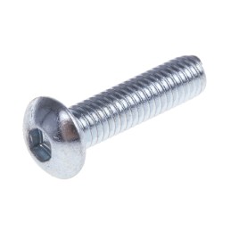 1 Box of 100 - RS PRO Bright Zinc Plated Steel Hex Socket Button Screw, ISO 7380, M3 x 12mm
