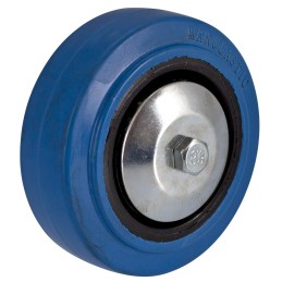 1 pcs - Guitel Hervieu Black, Blue Rubber Quiet Operation Trolley Wheel, 150kg