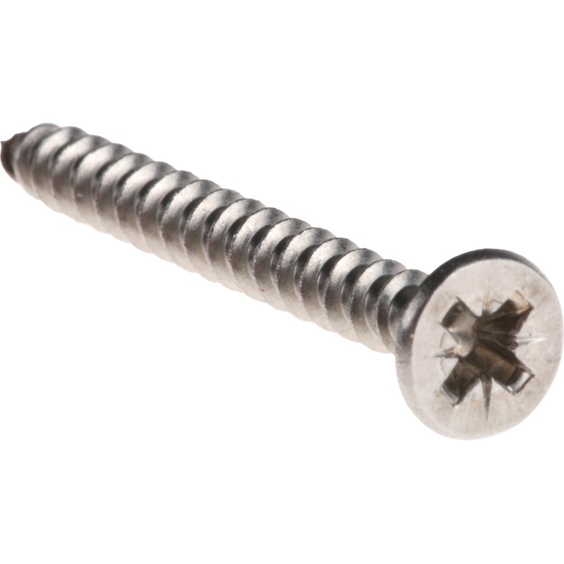 1 Box of 100 - RS PRO Pozidriv Countersunk Stainless Steel Wood Screw, A2 304, 4mm Thread, 40mm Length
