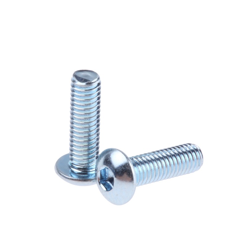 1 Box of 100 - RS PRO Bright Zinc Plated Steel Hex Socket Button Screw, ISO 7380, M3 x 10mm