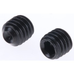 1 Box of 100 - Black, Self-Colour Steel Hex Socket Set M6 x 6mm Grub Screw