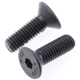 1 Box of 100 - RS PRO M5 x 16mm Hex Socket Countersunk Screw Black, Self-Colour Steel