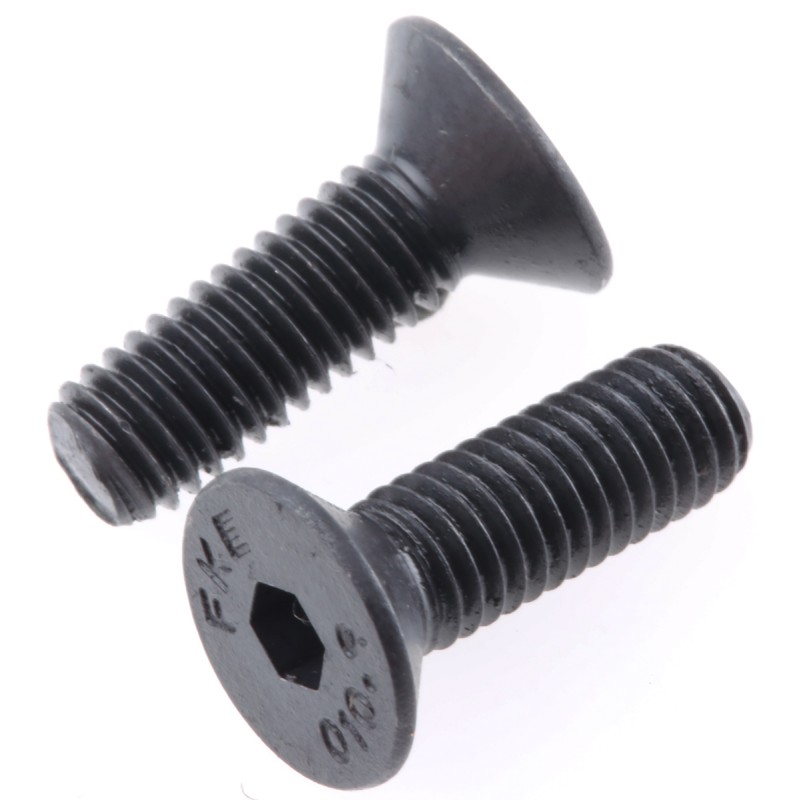 1 Box of 100 - RS PRO M5 x 16mm Hex Socket Countersunk Screw Black, Self-Colour Steel