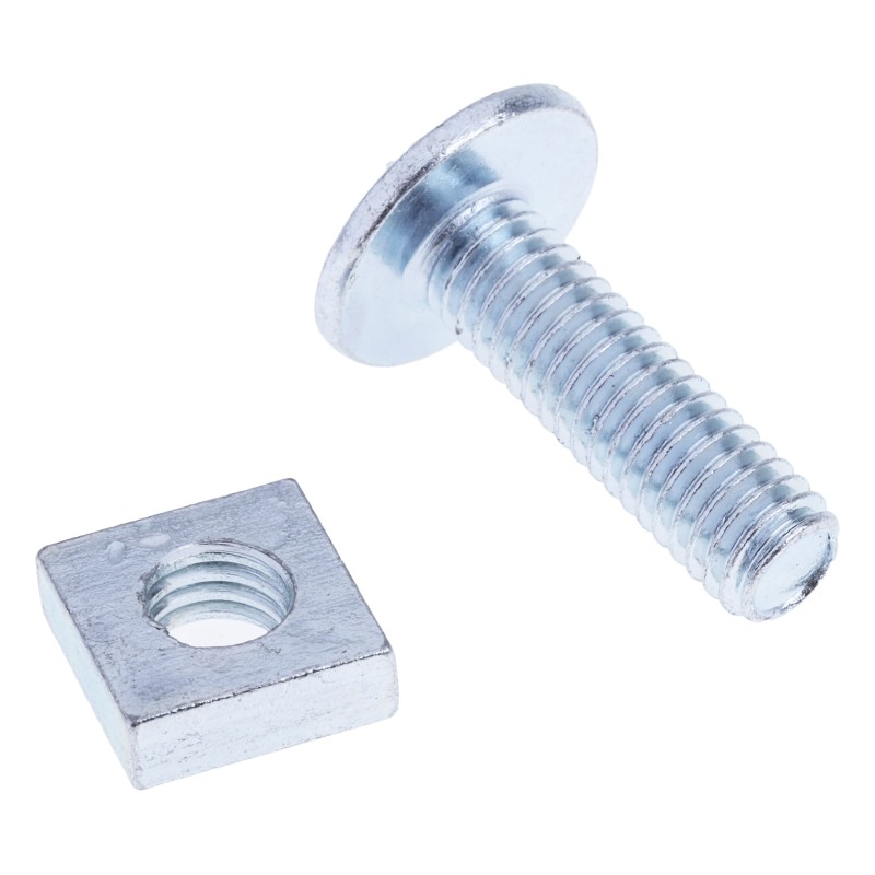 1 Box of 100 - Bright Zinc Plated Steel Roofing Bolt, M6 x 20mm