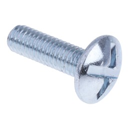 1 Box of 100 - Bright Zinc Plated Steel Roofing Bolt, M6 x 20mm