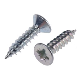 1 Box of 100 - RS PRO Pozidriv Countersunk Steel Wood Screw Bright Zinc Plated, No. 8 Thread, 3/4in Length