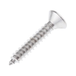 1 Box of 100 - RS PRO Plain Stainless Steel Countersunk Head Self Tapping Screw, N°12 x 1.1/4in Long 32mm Long