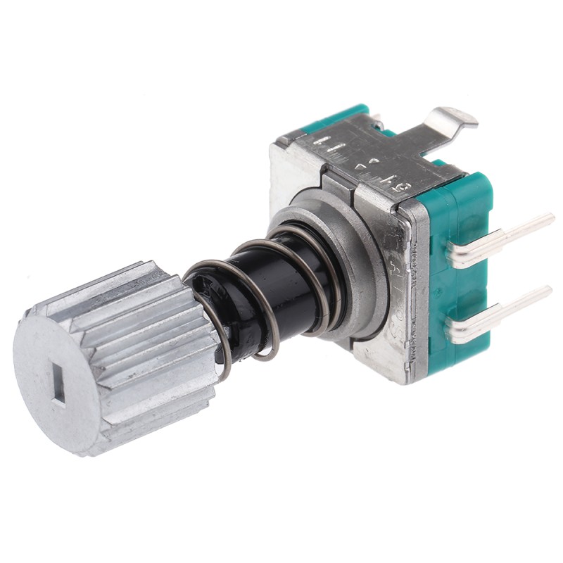 1 pcs - Alps Alpine 15 Pulse Incremental Mechanical Rotary Encoder with a 9 mm Knurl Shaft (Not Indexed), Through Hole
