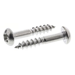 1 Box of 100 - RS PRO Pozidriv Round Stainless Steel Wood Screw, A2 304, 3.5mm Thread, 20mm Length
